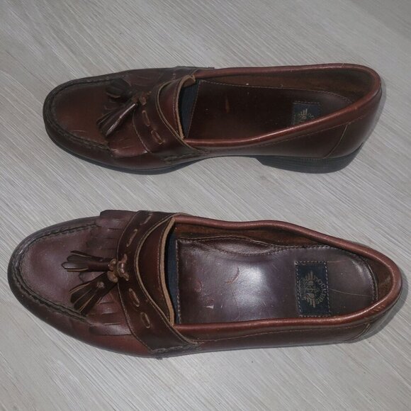 DOCKER'S Men's Leather Tassled Business Casual Slide Loafer 9 Career Formal Desi - Picture 3 of 8